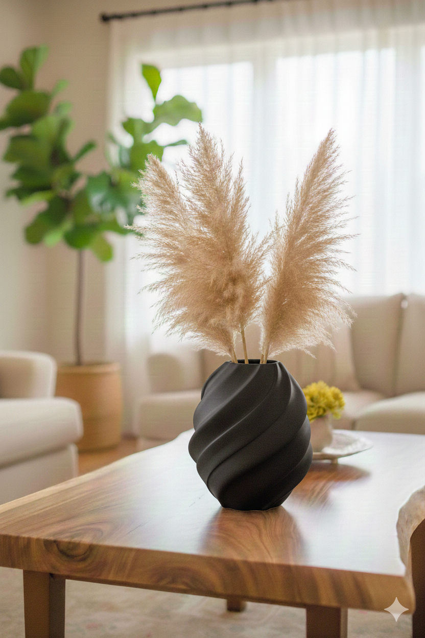 Minimalistische Vase | Boho 3D Druck Vase für Wohnzimmer | Deko Vase Geschenk