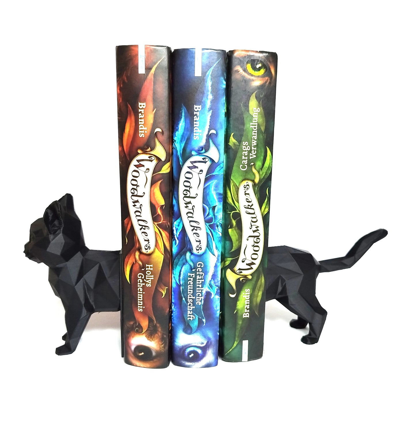 Katzen Buchstütze 3D Druck – Bücherregal Deko, stabile Buchhalter mit Katzenfigur, Geschenkidee für Katzenliebhaber & Lesefans