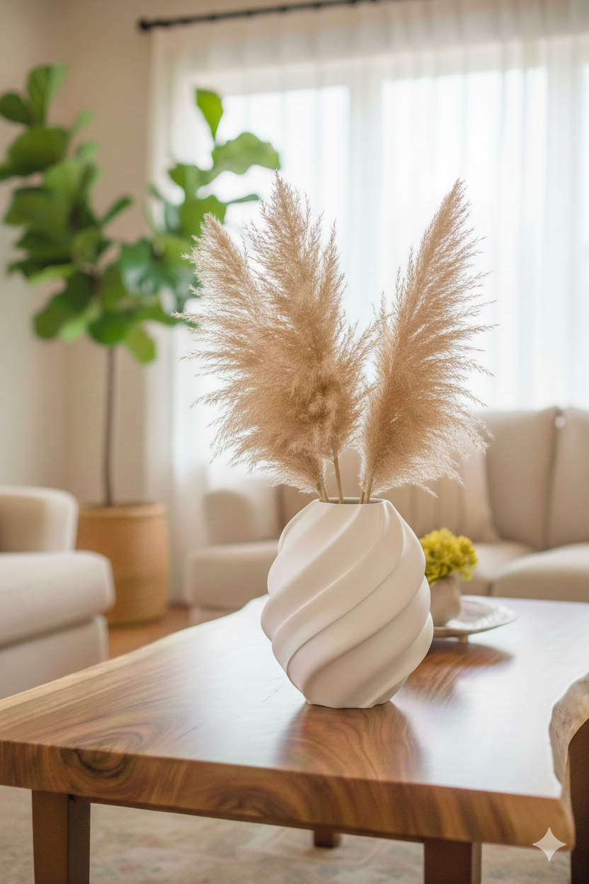 Minimalistische Vase | Boho 3D Druck Vase für Wohnzimmer | Deko Vase Geschenk