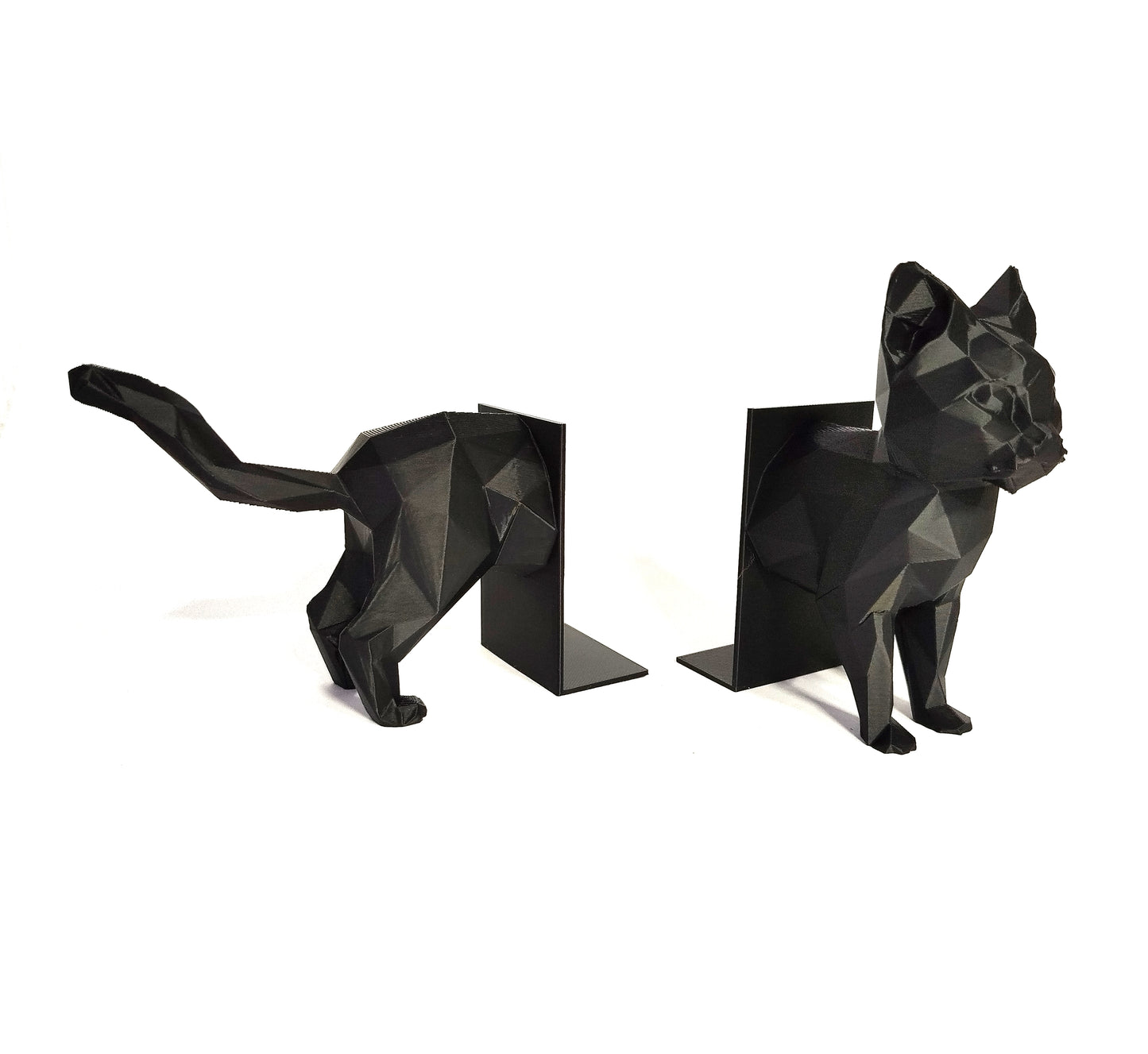 Katzen Buchstütze 3D Druck – Bücherregal Deko, stabile Buchhalter mit Katzenfigur, Geschenkidee für Katzenliebhaber & Lesefans
