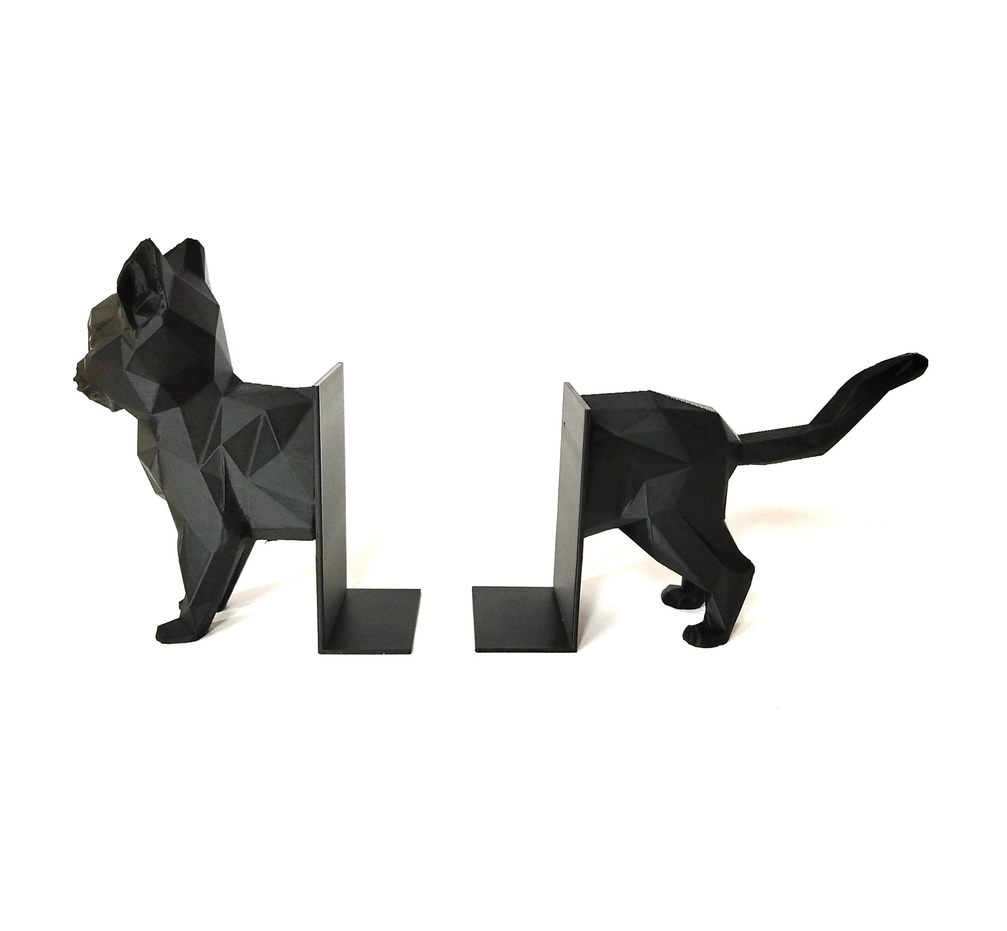 Katzen Buchstütze 3D Druck – Bücherregal Deko, stabile Buchhalter mit Katzenfigur, Geschenkidee für Katzenliebhaber & Lesefans